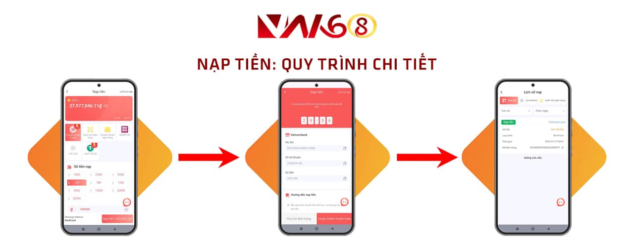 Hướng dẫn nạp tiền vào tài khoản